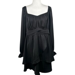 Black Whimsigoth Goth Gorpcore Grunge Renaissance Layered Midi Dress Size 2XL